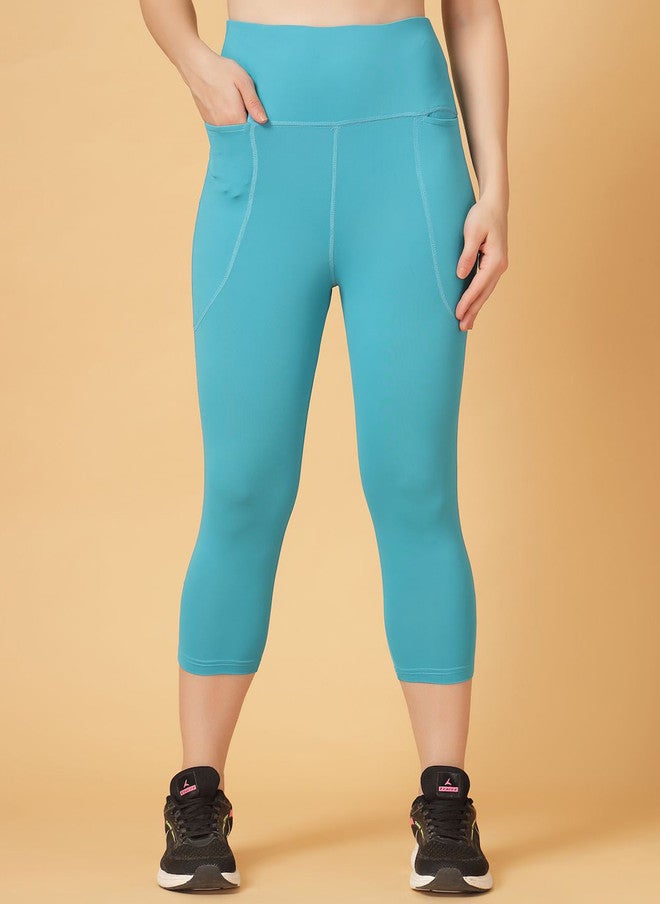 CUKOO High-Rise Slim-Fit Rapid-Dry Three-Fourth Tights - Image 1